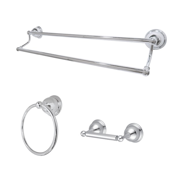 Restoration 3-Piece Bathroom Hardware, Chrome